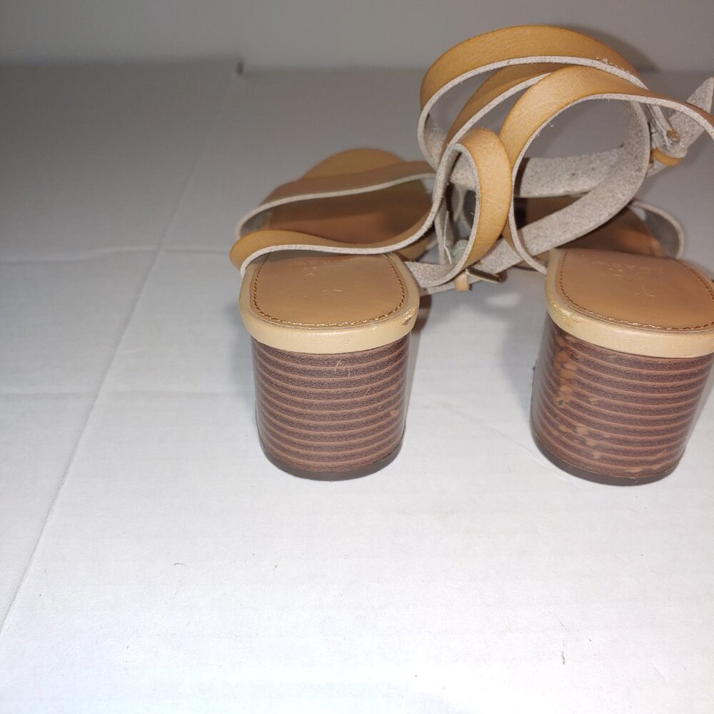 J By J. Crew Ankle Buckled Strap Sandals Size 8 Tan - Picture 5 of 9